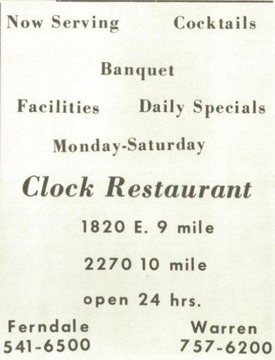 Clock Restaurant - Yearbook Ad F